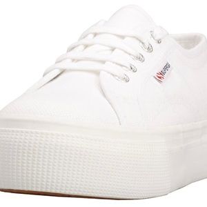 Womens White Platform Superga Sneakers in 8.5